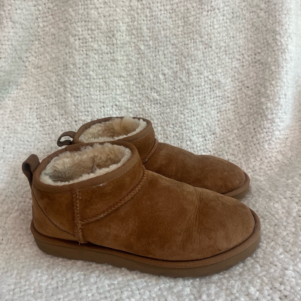 UGG Tan Ankle Boots with Cream Lining